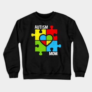 Autism Mom Shirt Puzzle And Heart Crewneck Sweatshirt